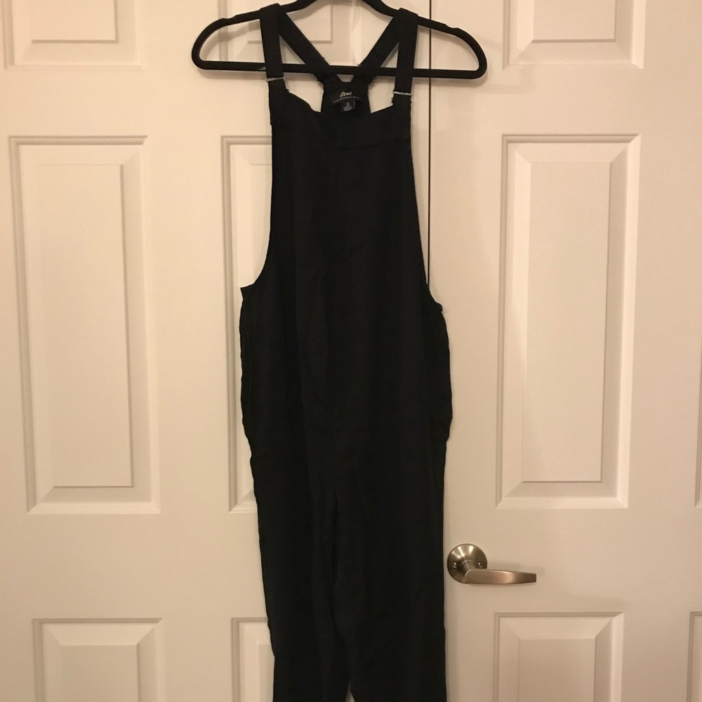 Linen Maternity black jumpsuit